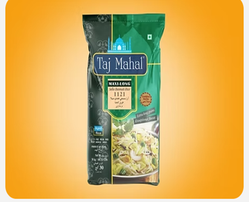 Taj Mahal Maxi-Long Premium Quality Golden Sella Basmati 1121 Rice (Parboiled)